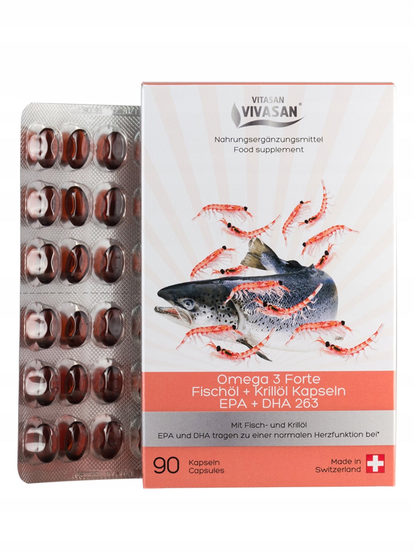 Omega-3 Forte fish oil + krill oil capsules